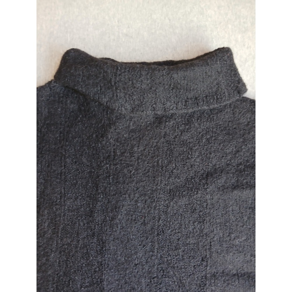 Eileen Fisher Sweater XL Poncho Turtleneck Alpaca Short Sleeve Drapey Lagenlook - Picture 12 of 13